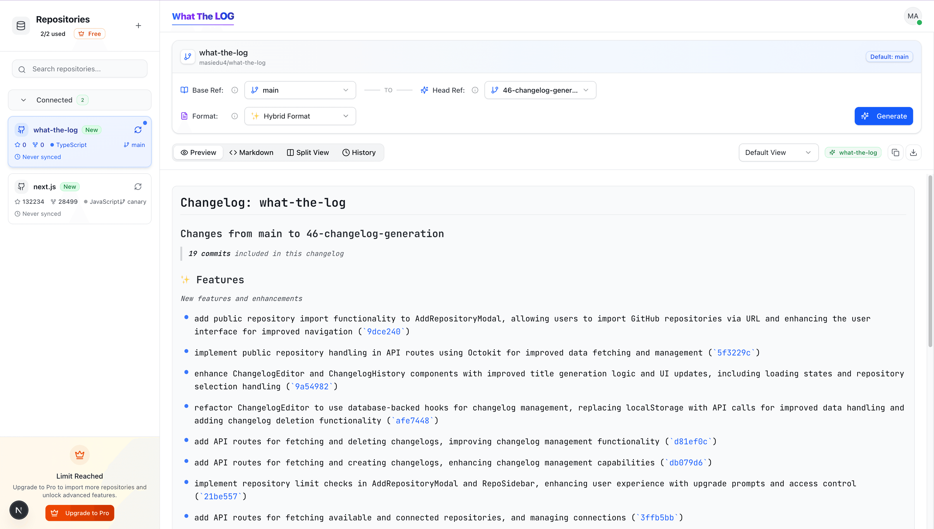 What The Log Screenshot